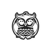 noir positif sur le logo de hibou de fond blanc. vecteur