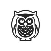 joli logo de hibou noir et blanc. vecteur