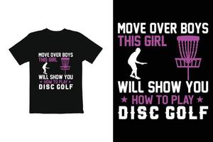 conception de t-shirt de golf de disque. chemise de disc golf vecteur