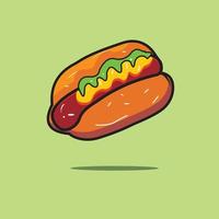 vecteur de hot-dog de dessin animé pour autocollant