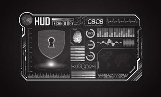 fond décran de technologie hud moderne avec cadenas vecteur