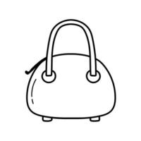 sac femelle est isolé sur fond blanc. illustration de ligne de doodle de vecteur