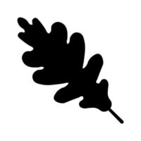 feuille de chêne isolé sur fond blanc illustration vectorielle noir vecteur