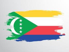 drapeau de vecteur des comores dessiné avec un pinceau