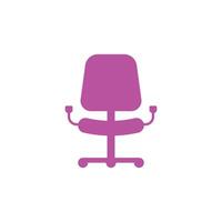 eps10 icône abstraite de fauteuil vecteur rose ou logo isolé sur fond blanc. symbole de bureau ou de chaise de bureau dans un style moderne simple et plat pour la conception de votre site Web et votre application mobile