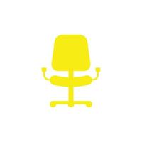 eps10 icône abstraite de fauteuil vecteur jaune ou logo isolé sur fond blanc. symbole de bureau ou de chaise de bureau dans un style moderne simple et plat pour la conception de votre site Web et votre application mobile