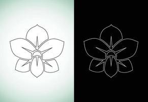 illustration vectorielle de modèle de conception de logo de style d'art de ligne de fleur d'orchidée vecteur