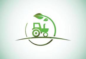 conception de logo de style low poly de tracteur ou de ferme, adaptée à toute entreprise liée aux industries agricoles. vecteur