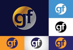 vecteur de conception de logo lettre initiale gf. symbole de l'alphabet graphique pour l'identité de l'entreprise