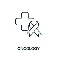 icône d'oncologie de la collection médicale. symbole d'oncologie d'élément de ligne simple pour les modèles, la conception Web et les infographies vecteur