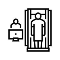 illustration vectorielle de l'icône de la ligne de radiologie du cabinet de l'hôpital vecteur