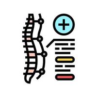 illustration vectorielle de l'icône de couleur de stabilisation et de reconstruction de la colonne vertébrale vecteur
