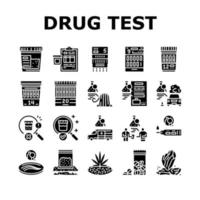 vecteur de jeu d'icônes de dispositif d'examen de test de drogue