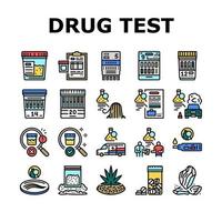 vecteur de jeu d'icônes de dispositif d'examen de test de drogue