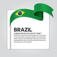 ruban de drapeau brésil vague abstraite vecteur