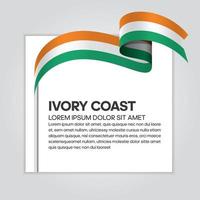 ruban de drapeau vague abstraite de la côte d ivoire vecteur