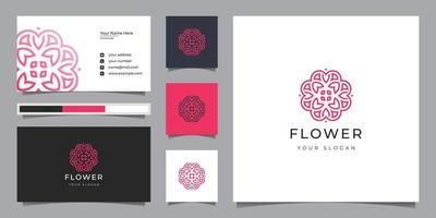 logo de fleur de luxe élégant pour salon de beauté, mode, soins de la peau, cosmétique, yoga et spa vecteur