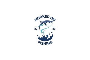 illustration de modèle de conception de logo de pêche. logo de pêche sportive vecteur