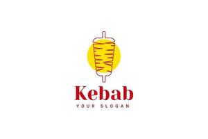logo shawarma pour les restaurants et les marchés. modèle de logo doner kebab. vecteur