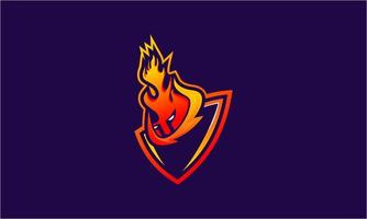 vecteur de modèle de logo de jeu de feu