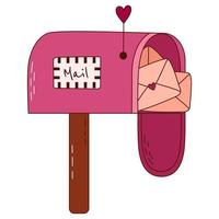 courrier dessiné à la main pour la saint valentin. éléments de conception pour affiches, cartes de voeux, bannières et invitations. vecteur