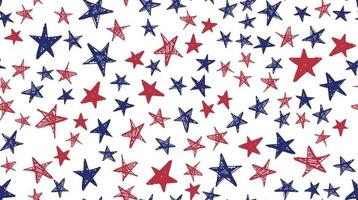 fête de l'indépendance des états-unis. jour du président. illustration dessinée à la main. grunge d'étoiles. vecteur