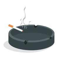 mégot de cigarette dans le concept de vecteur de cendrier