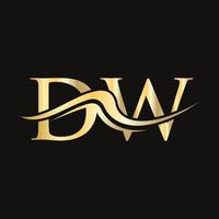 lettre dw logo design monogramme logotype d'entreprise et d'entreprise vecteur