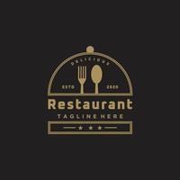 fourchette couteau manger nourriture restaurant logo design vecteur