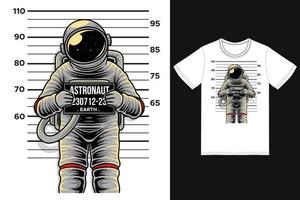 mauvaise illustration d'astronaute avec vecteur premium de conception de tshirt