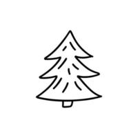 arbre de noël simple. doodle dessiné à la main de vecteur