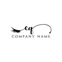 initiale eq logo écriture salon de beauté mode moderne luxe lettre vecteur