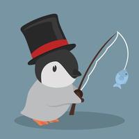 vecteur de pêche mignon pingouin