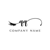 initiale qq logo écriture salon de beauté mode moderne luxe lettre vecteur