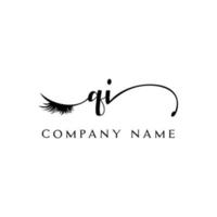 initiale qi logo écriture salon de beauté mode moderne luxe lettre vecteur