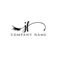 initiale jf logo écriture salon de beauté mode moderne luxe lettre vecteur