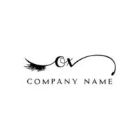 initiale boeuf logo écriture salon de beauté mode moderne luxe lettre vecteur