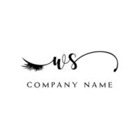 initiale ws logo écriture salon de beauté mode moderne luxe lettre vecteur