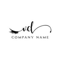 initiale vd logo écriture salon de beauté mode moderne luxe lettre vecteur