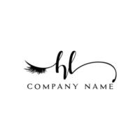 initiale hl logo écriture salon de beauté mode moderne luxe lettre vecteur