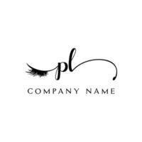 initiale pl logo écriture salon de beauté mode moderne luxe lettre vecteur