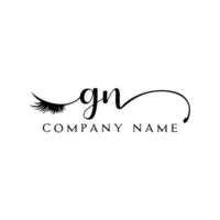 initiale gn logo écriture salon de beauté mode moderne luxe lettre vecteur
