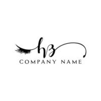 initiale hz logo écriture salon de beauté mode moderne luxe lettre vecteur