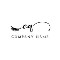 initiale oq logo écriture salon de beauté mode moderne luxe lettre vecteur