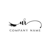 initial ur logo écriture salon de beauté mode moderne luxe lettre vecteur