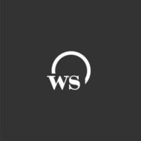ws logo monogramme initial avec un design de ligne de cercle créatif vecteur