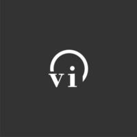 vi logo monogramme initial avec un design de ligne de cercle créatif vecteur