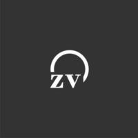 logo monogramme initial zv avec un design de ligne de cercle créatif vecteur