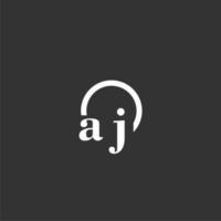 logo monogramme initial aj avec un design de ligne de cercle créatif vecteur