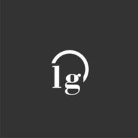 logo monogramme initial lg avec un design de ligne de cercle créatif vecteur